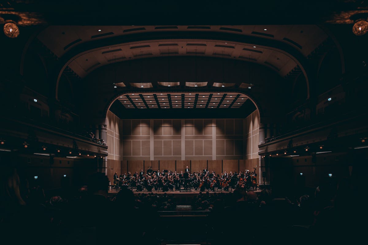 Orchestra performing on stage