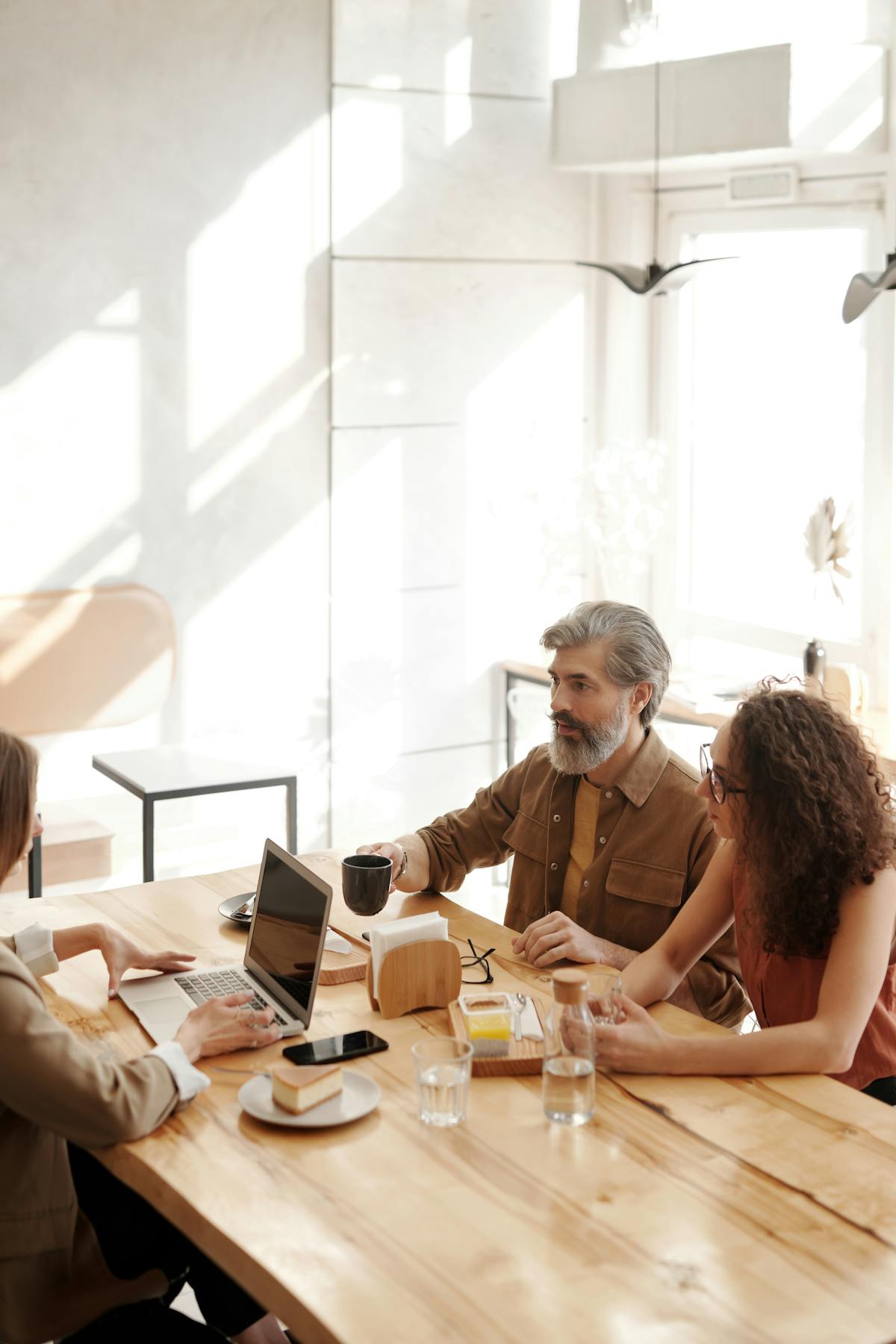People talking together in a coffee shop